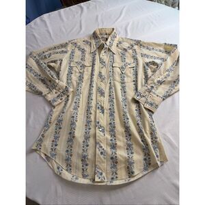 Fenton Vintage Pearl Snap Floral Vintage Button Up Shirt Size 15 1/2-33
